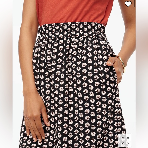 J. Crew Dresses & Skirts - J Crew Midi Skirt Black with floral print Size M